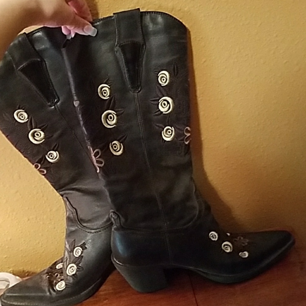 Brown knee boots